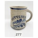 SALT GLAZE PITTSBURGH POTTERY MUG, SIGNED