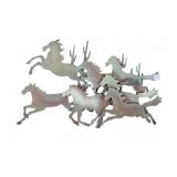 RUNNING HORSES METAL WALL SCULPTURE, 24"