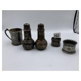 SILVER PLATE SALT AND PEPPER SHAKERS, SMALL
