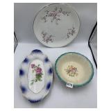 SERVING PIECES INCLUDING HOMER LAUGLIN BOWL AND
