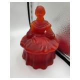 AMBERINA GLASS TRINKET DISH WITH WOMAN