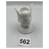 MILK GLASS OWL TOOTHPICK HOLDER