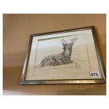 14X12 SIGNED DEER DRAWING