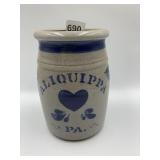 ALIQUIPPA PA SALT GLAZE POTTERY CROCK, 1991