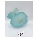 IMPERIAL GLASS NESTING RABBIT DISH
