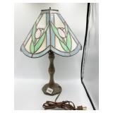 TULIP GLASS/LEAD TABLE LAMP