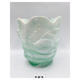 FENTON SEA MIST GREEN ATLANTIS VASE HARD TO FIND
