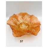MARIGOLD COLOR NESTING SWAN PATTERN CARNIVAL BOWL