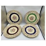 4 VICTORIAN IRONSTONE DINNER PLATES