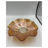 9" MARIGOLD CARNIVAL GLASS BOWL