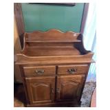 34X18X42 OAK WASHSTAND WITH 2 DRAWERS AND