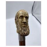 WALKING STICK WITH FIGURAL HEAD HANDLE, NO TIP