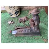 CAST IRON MONKEY BANK, AS FOUND