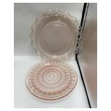 2 PINK DEPRESSION PLATES