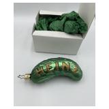BLOWN GLASS PICKLE ORNAMENT