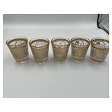 6 GOLD DETAILED SOUVENIR SHOT GLASSES