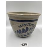 SALT GLAZE BOWL, MCGUFFEY, SIGNED BASE, 7"