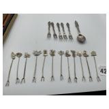 HORS D`OEUVRES FORK, GIRL WITH FAN MARKED SWEDEN,