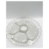 DIVIDED GLASS SERVING DIP DISH