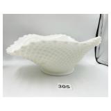 WESTMORELAND GLASS DIAMONT POINT BANANA BOWL,