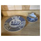 TIANSHAN CHINA PLATE, TEACUP AND SAUCER