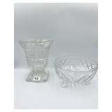 SQUARE BOTTOM PATTERNED GLASS VASE AND EX DESIGN