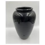 10" BLACK GLASS VASE