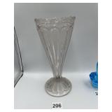 9.5" PRESSED GLASS FOOTED VASE