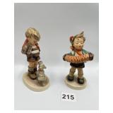 2 HUMMELS, BOY WITH ACCORDION, BOY WITH DOG, MADE
