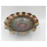 IRIDESCENT FENTON GLASS BOWL, 8"