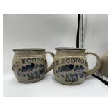 2 SALT GLAZE OLD ECONOMY MUGS