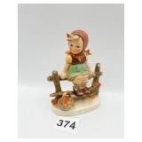 HUMMEL FIGURINE, GIRL ON FENCE