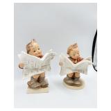 HUMMEL FIGURINES, BOYS READING PAPERS, ONE HAIR