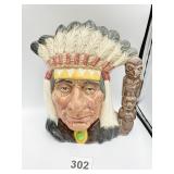 ROYAL DOULTON NORTH AMERICAN INDIAN MUG, 8X8