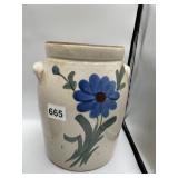FLORAL HANDLED CROCK
