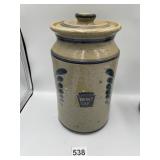 HEINZ 9" SALT GLAZE CROCK WITH LID, 9"