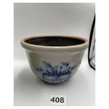 6.5X4 SALT GLAZE POTTERY BOWL WITH BERRY MOTIF
