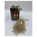 CAMPBELLS BLOWN GLASS ORNAMENT AND HEAVILY BEADED