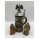 WESTERN GERMANY STEIN WITH PEWTER LID WITH