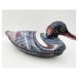 RARE VINTAGE WESTMORELAND SLAG GLASS DUCK COVERED