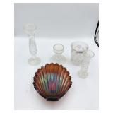 SHELL SHAPE CARNIVAL BOWL GROUND BOTTOM, BUD