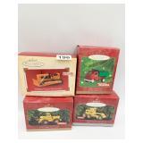 FOUR HALLMARK KEEPSAKE ORNAMENTS INCLUDING TONKA
