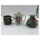 DANCING PEOPLE MUG MADE IN POLAND, SMALL GREEN