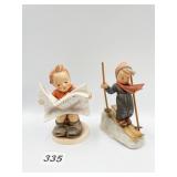 2 HUMMEL FIGURINES, BOY SKIING AND BOY READING