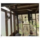 3 WIND CHIMES, COWS, BIRD AND WOOD ACCENT