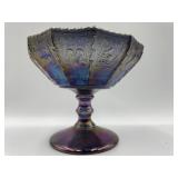5" AMETHYST GLASS ZODIAC COMPOTE