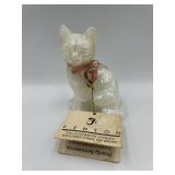 4" FENTON IRIDESCENT CAT FIGURINE WITH ORIGINAL