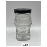 GLASS BARREL STOVE BANK, 6"