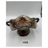 DOUBLE HANDLED FOOTED COMPOTE WITH OCTOPUS