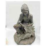 COMPOSITION NATIVE AMERICAN STATUE, 11"